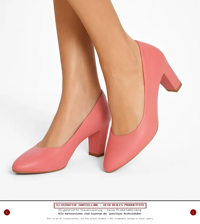 BPC Damen Ballerinas Pumps Lederimitat Slip-On 5cm Absatz Rosa 38