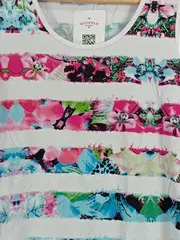 Vorschaubild 3 von TAIFUN Damen Top Shirt Gr. 38 M Mehrfarbig Blumenmuster Streifen Casual