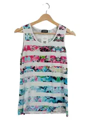 Vorschaubild 1 von TAIFUN Damen Top Shirt Gr. 38 M Mehrfarbig Blumenmuster Streifen Casual
