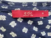 Vorschaubild 4 von EDC Damen T-Shirt Gr. 38 Blau mit Blumenmuster Casual Kurzarm Shirt