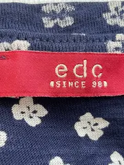 Vorschaubild 5 von EDC Damen T-Shirt Gr. 38 Blau mit Blumenmuster Casual Kurzarm Shirt