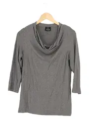 Vorschaubild 1 von Damen Langarmshirt Grau Gr. 38/M Klassisch Casual Elegant