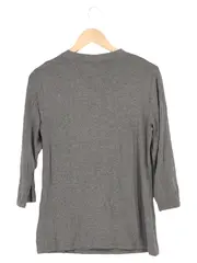 Vorschaubild 2 von Damen Langarmshirt Grau Gr. 38/M Klassisch Casual Elegant