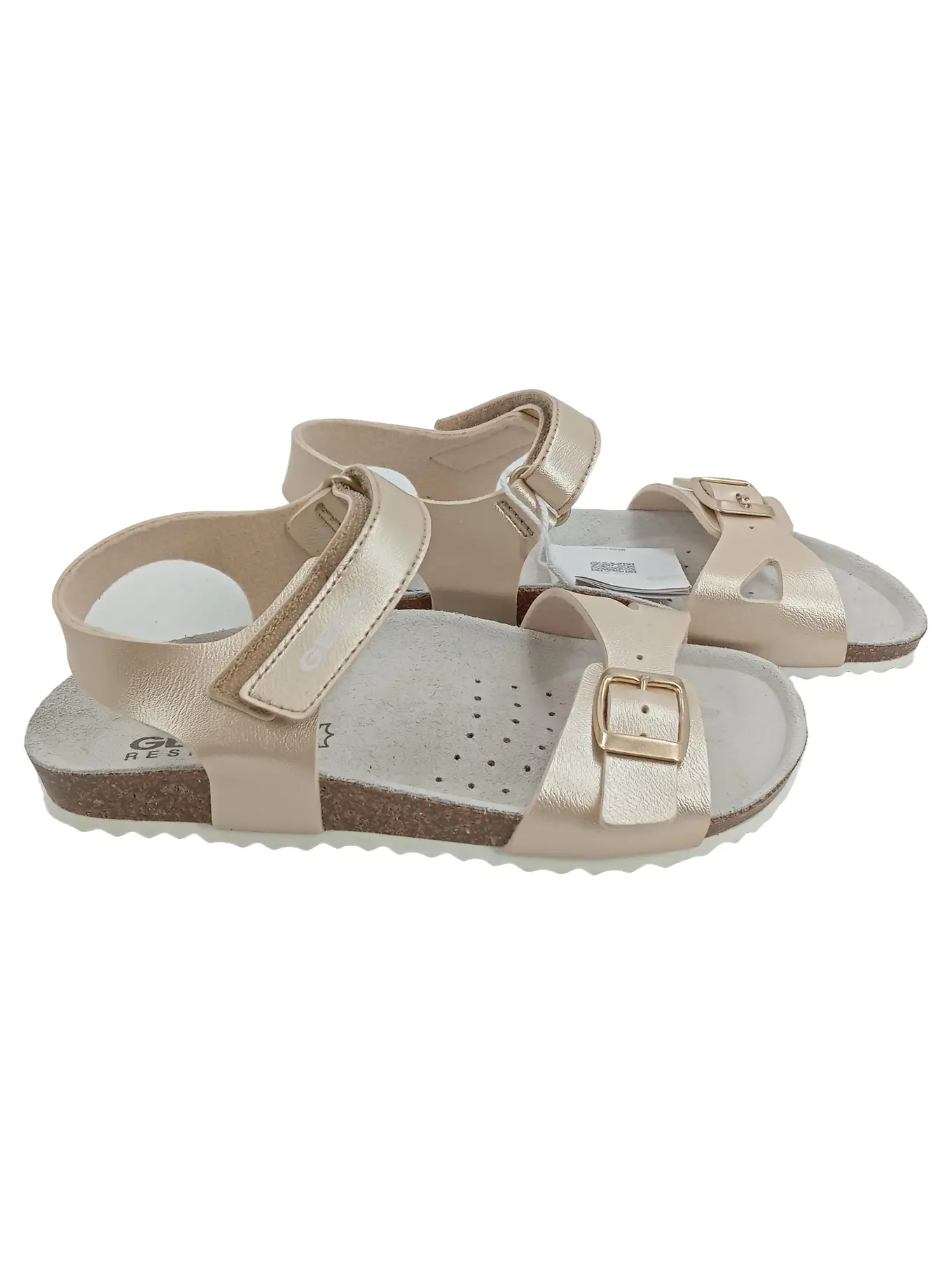 GEOX Sandalen Kinder Mädchen Gr. 33 Gold Klettverschluss Synthetik
