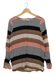 Vorschaubild 1 von Damen Langarmshirt gestreift mehrfarbig Gr. 38/M Casual