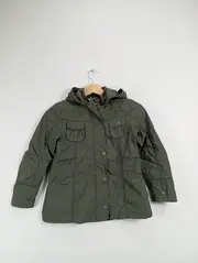 Vorschaubild 2 von Mädchen Parka Jacke Grün Gr. 128 Kapuze Gesteppt Freizeit