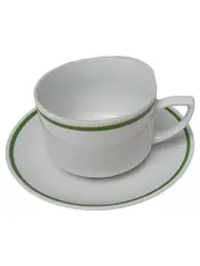 Vorschaubild 1 von Tasse Unterteller Weiß Grün Klassisch Elegant Minimalistisch