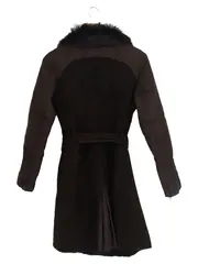 Vorschaubild 2 von Damen Ledermantel Gr. 40/M Braun Elegant mit Fellkragen