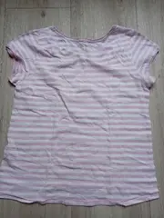 Vorschaubild 2 von Damen T-Shirt Gr. S gestreift Rosa Weiß Kurzarm Casual