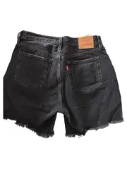 Vorschaubild 2 von Levi Strauss 501 Damen Jeans Shorts Schwarz Casual Fransen W29