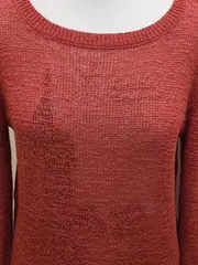 Vorschaubild 3 von EDC Damen Pullover Gr. 38/M Rot Casual Strukturmuster Langarm