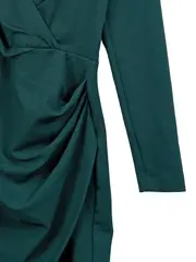 Vorschaubild 2 von Damen Wickelkleid Freizeitkleid Gr. 34/XS Grün Modisch