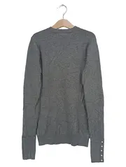 Vorschaubild 2 von Damen Pullover Gr. 36/S Grau Basic Casual Strick Langarm