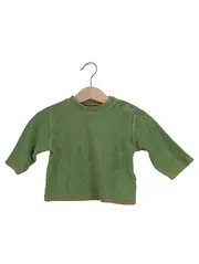 Vorschaubild 1 von Baby Pullover Gr. 68 Grün Frottee Langarm Shirt Sweater Uni Basic