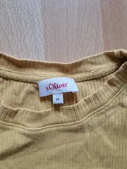 Vorschaubild 3 von Damen Rippstrick T-Shirt Gr. 38 Gelb