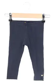 Vorschaubild 1 von Baby Leggings Gr. 80 Blau Baumwolle Elastan Bär Applikation Kinderhose