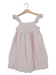 Vorschaubild 1 von Mädchen Sommerkleid Gr. 110 Rosa Lochstickerei Baumwolle