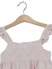 Vorschaubild 3 von Mädchen Sommerkleid Gr. 110 Rosa Lochstickerei Baumwolle