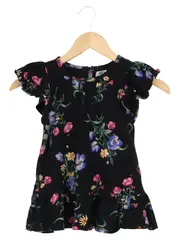 Vorschaubild 1 von Sommerkleid Kinder Gr. 92 Schwarz Blumenmuster Rüschen Casual