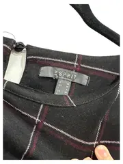 Vorschaubild 2 von Damen Bluse Kariert mit Bindegürtel Gr. M Schwarz Elegant