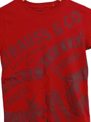 Vorschaubild 3 von T-Shirt Kinder Gr. 152 Rot Logo-Print Baumwolle