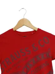 Vorschaubild 4 von T-Shirt Kinder Gr. 152 Rot Logo-Print Baumwolle