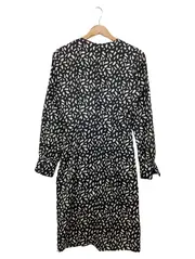 Vorschaubild 2 von Blusenkleid Damen 36/S Schwarz Abstraktes Muster Wickelkleid Viskose