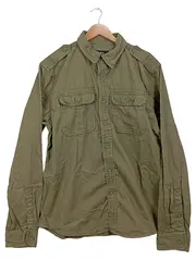 Vorschaubild 1 von Herren Freizeithemd Oliv Gr. XL Military Style Baumwolle Langarm