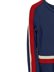 Vorschaubild 3 von Damen Sweatkleid Gr. XS Blau Rot Weiß Sportlich Langarm