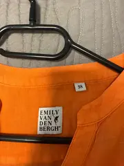 Vorschaubild 2 von Sommerkleid Damen Gr. 38 M Leinen Orange Casual
