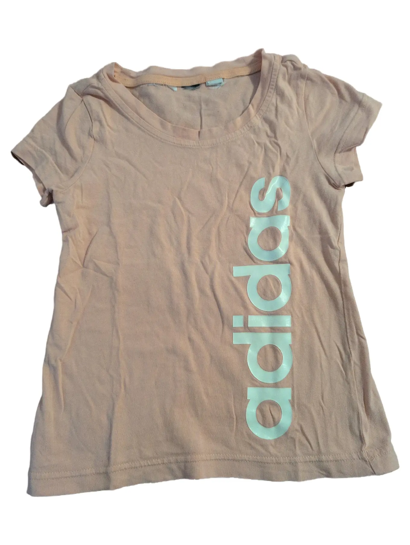 ADIDAS T-Shirt Mädchen Kinder Gr. 134 Rosa Casual Logo-Print