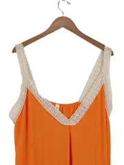 Vorschaubild 2 von SISSI OFFICIAL Damen Sommerkleid Orange Spitze Häkel Gr. XL Maxikleid