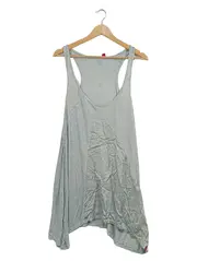 Vorschaubild 2 von Damen Tanktop Gr. M Grau Viskose Asymmetrisch Casual