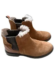 Vorschaubild 2 von Damen Stiefeletten Gr. 38 Braun Casual Fellbesatz