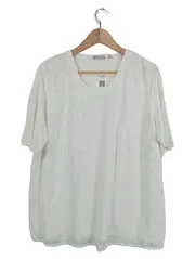 Vorschaubild 1 von Damen T-Shirt Gr. 46 Weiß Strukturmuster Viskose Elegant