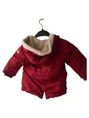 Vorschaubild 2 von Winterjacke Mädchen Gr. 86 Rot Teddyfell gefüttert Kapuze