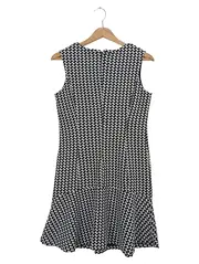 Vorschaubild 2 von Damen Freizeitkleid Gr. 36/S Schwarz Weiß Grafisch Ärmellos