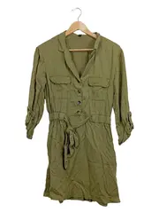 Vorschaubild 1 von Damen Blusenkleid Khaki Oliv Gr. XS Safari Lyocell