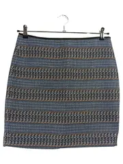 Vorschaubild 1 von Bleistiftrock Damen Gr. 40 Blau Gemustert Business Mini