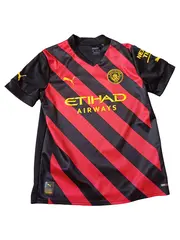 Vorschaubild 1 von Manchester City Fußball Trikot Kinder Gr. 152 Schwarz Rot