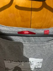 Vorschaubild 4 von Damen T-Shirt Grau Print Gr. 40/L Casual 3/4-Arm