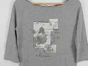 Vorschaubild 2 von Damen T-Shirt Grau Print Gr. 40/L Casual 3/4-Arm