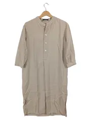 Vorschaubild 1 von Damen Hemdbluse Gr. 36/S Beige Casual 3/4-Arm Stehkragen Bluse