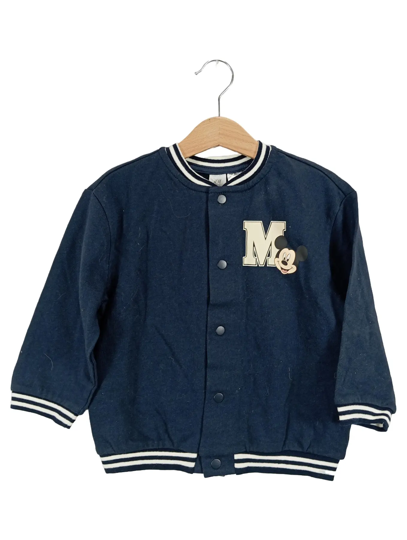 DISNEY Kinder Jungen Sweatjacke Gr. 98 Blau Casual Mickey Mouse Varsity Jacke