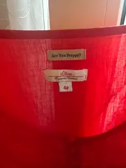 Vorschaubild 5 von Damen Bluse Rot Gr. 40 Casual Baumwolle Kurzarm