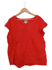 Vorschaubild 1 von Damen Bluse Rot Gr. 40 Casual Baumwolle Kurzarm