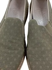 Vorschaubild 3 von Damen Slipper Mokassins Gr. 39 Oliv Leder Slip-On Komfort