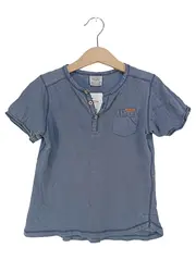 Vorschaubild 1 von Jungen T-Shirt Blau Gr. 104 Baumwolle Casual Henley-Style