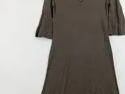 Vorschaubild 3 von CaMaRose Månestråle Strickkleid Damen Gr. 38 Oliv Lochmuster Baumwolle