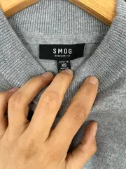 Vorschaubild 6 von Herren Pullover Gr. 44/XS Grau Basic Meliert Langarm